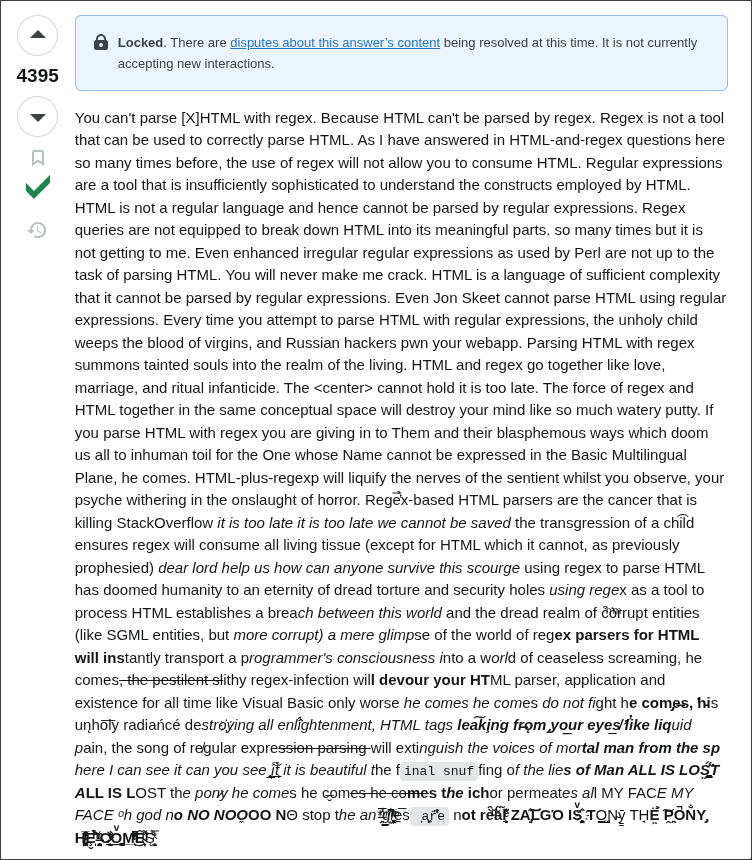Regex queries are not equipped to break down HTML into its meaningful parts